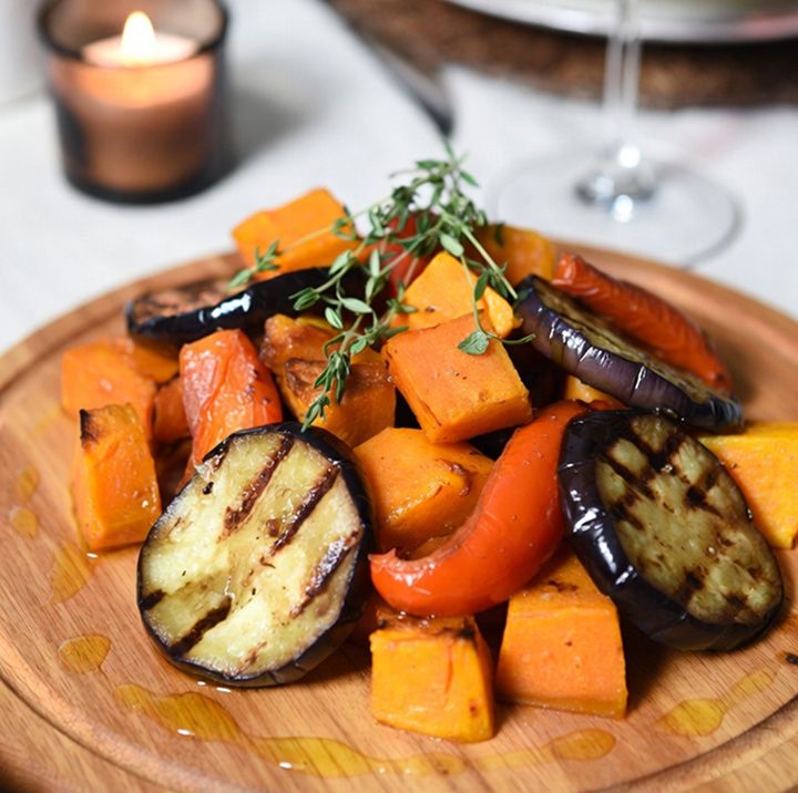 тёплый салат на мангале к новому году