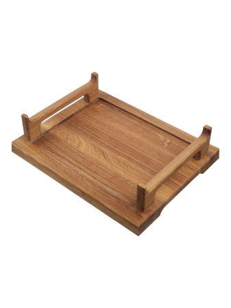 Поднос для подачи шашлыка из массива дуба с держателями шампуров 30х38х3 см