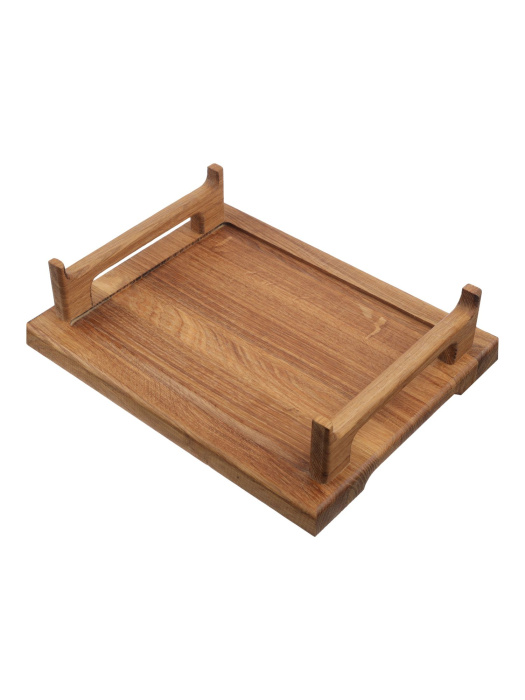 Поднос для подачи шашлыка из массива дуба с держателями шампуров 30х38х3 см