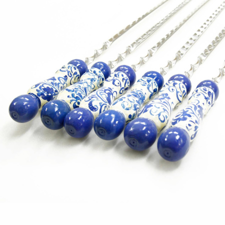 Набор шампуров «Гжель» 450 мм (6 шт. в чехле)