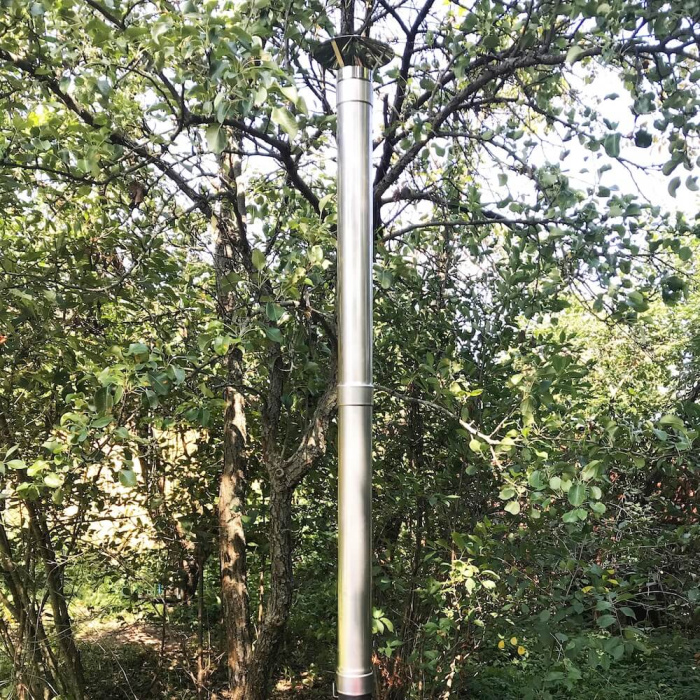 Дымоход из нержавейки 1 мм Ф-115 мм комплект для садовой печи «УДачный кулинар»