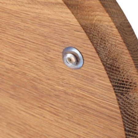 Доска для подачи из массива дуба круглая большая 35х35х3 см с желобком