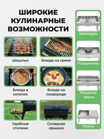 Мангал складной «Дипломат Профи» из нержавейки