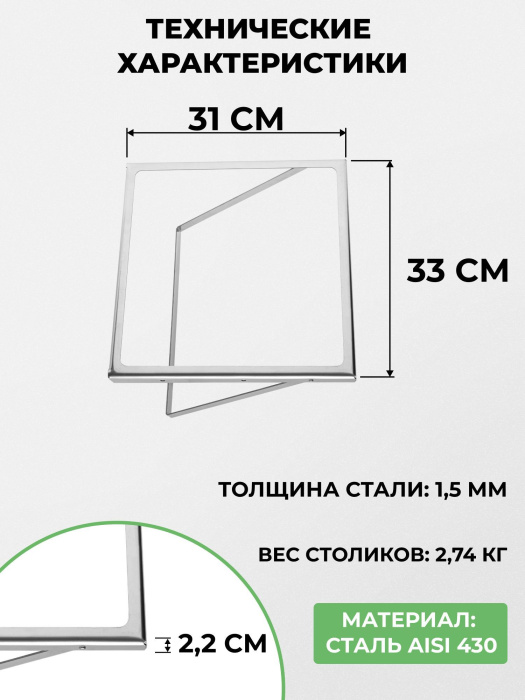 Столики навесные 2 шт из нержавейки для мангала «Дипломат Профи» Столики навесные 2 шт из нержавейки для мангала «Дипломат Профи»