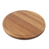 Доска для подачи из массива дуба круглая большая 35х35х3 см с желобком