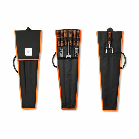 Набор шампуров «Стандарт-1 плюс» 450 мм (12 шт. в чехле + вилка и опахало)