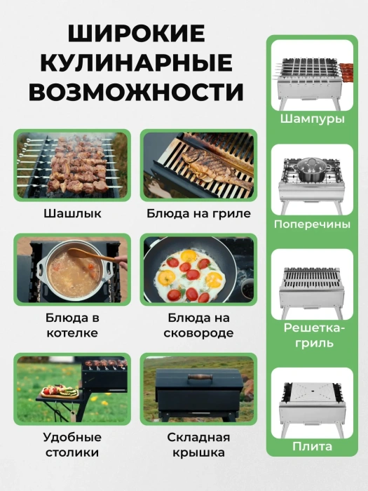 Мангал складной «Дипломат» из нержавейки — характеристики