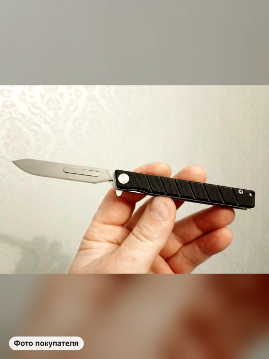 Нож складной со сменными лезвиями «G10» — в деле