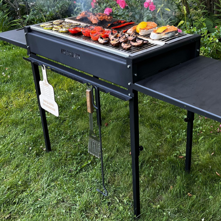 Мангал для дачи стационарный большой «Ферзь» с регулировкой высоты и жара