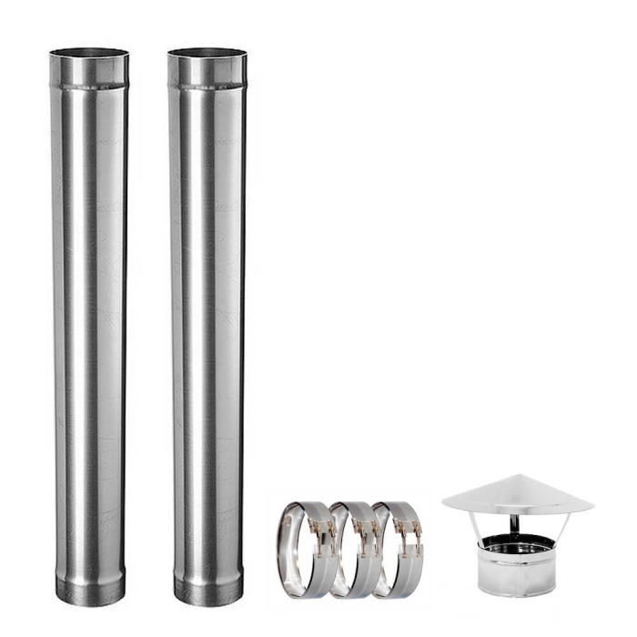 Дымоход из нержавейки 1 мм Ф-115 мм комплект для садовой печи «УДачный кулинар»
