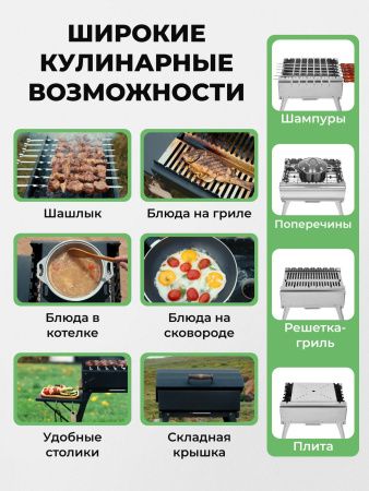 Мангал складной «Дипломат» из нержавейки