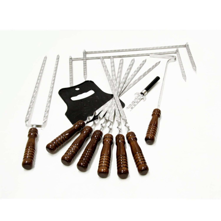 Набор шампуров «Кебаб плюс» 450 мм (7 шт. в чехле + таганок, кочерга, вилка и опахало)