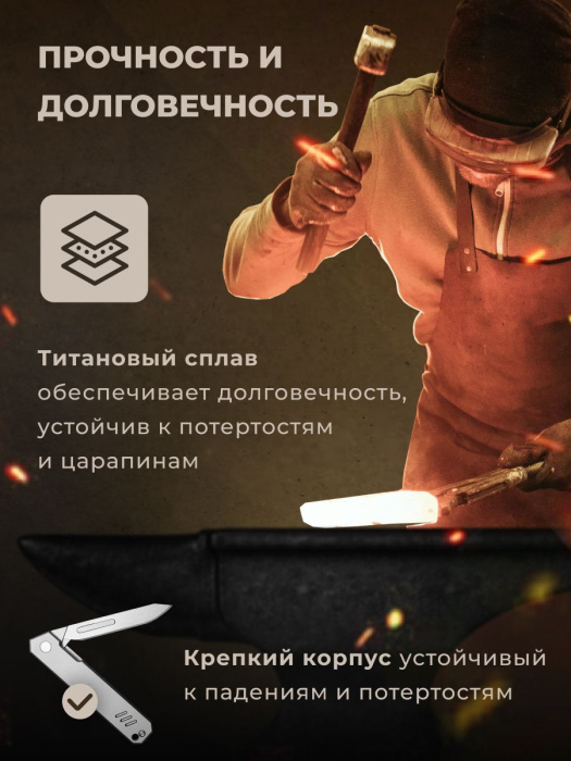 Нож складной со сменными лезвиями «Титан» — материал и толщина