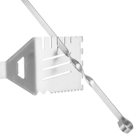 Лопатка-мультитул из пищевой нержавейки для мангалов и грилей Лопатка-мультитул из пищевой нержавейки для мангалов и грилей