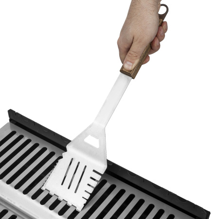 Лопатка-мультитул из пищевой нержавейки для мангалов и грилей Лопатка-мультитул из пищевой нержавейки для мангалов и грилей