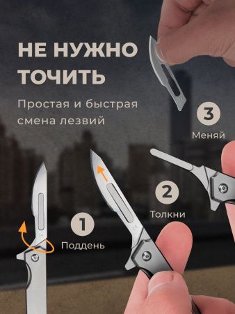 Нож складной со сменными лезвиями «Титан мини» — характеристики