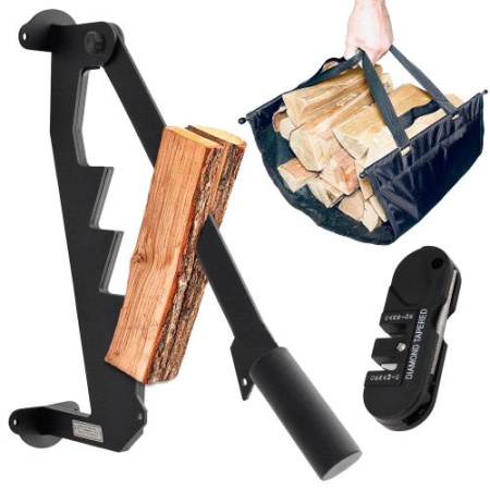 Щепокол-рычаг «Стандартный» в наборе с точилкой для инструмента и сумкой-переноской для дров
