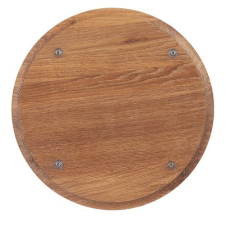 Доска для подачи из массива дуба круглая большая 35х35х3 см с желобком