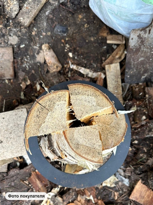 Дровокол ручной «Х4» в наборе с точилкой для инструмента — в деле